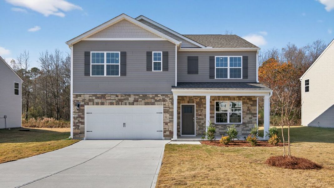 Representative exterior photo of a completed home built from the HAYDEN by D.R. Horton in North Gate, Vass, NC (Image 5).