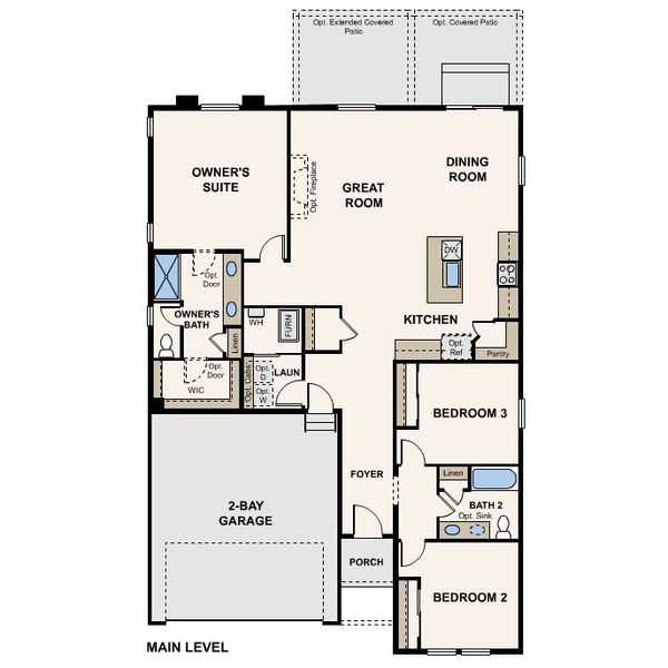 2D floor plan layout for the Cimarron (39102) by Century Communities in Sweetgrass, Dacono, CO (Image 3).