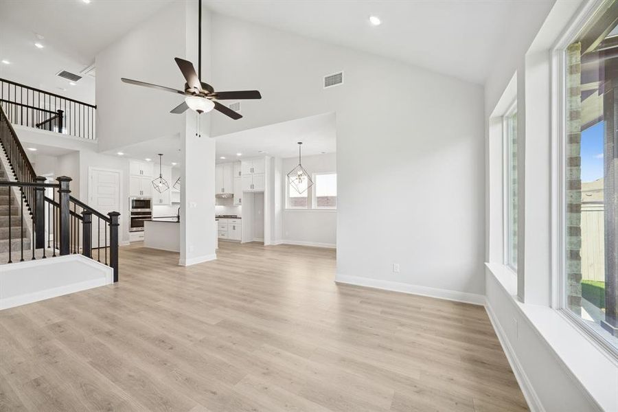 Furnished interior view inside a new home in Pecan Square - Gardens, Northlake (Image 6). Furnished interior view inside a new home in Pecan Square - Gardens, Northlake (Image 6).