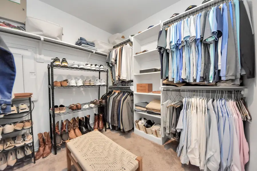 One more view of this amazing primary bedroom closet located off of the bath room. No shortage of space in this super closet!! One more view of this amazing primary bedroom closet located off of the bath room. No shortage of space in this super closet!!