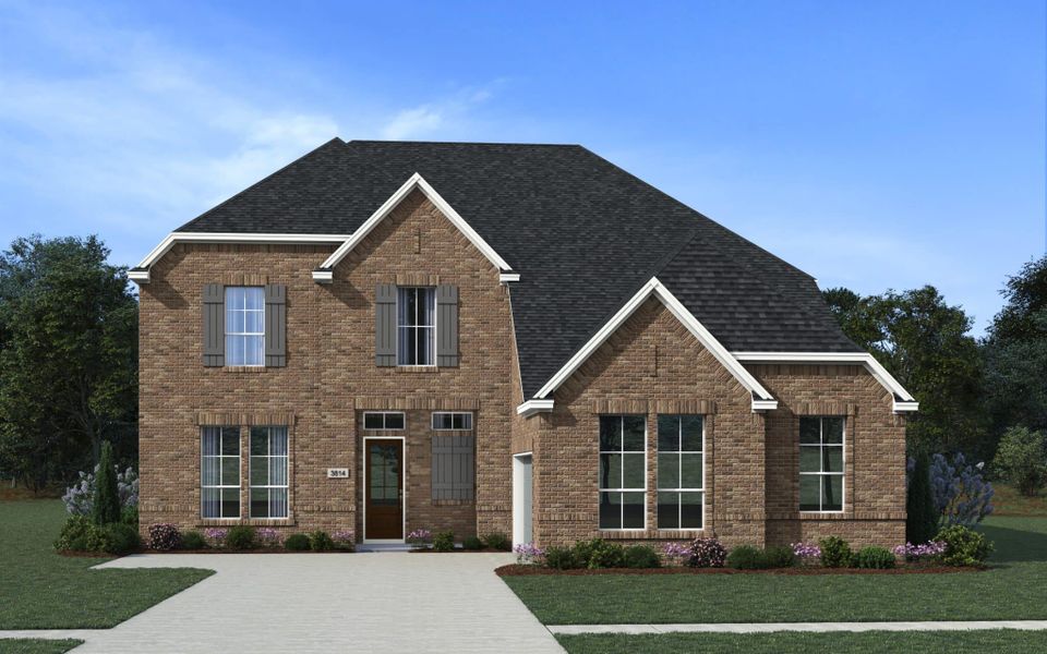 Representative exterior photo of a completed home built from the Durban 60/65’s by Chesmar Homes in Prominence – Now Selling, San Antonio, TX (Image 6).
