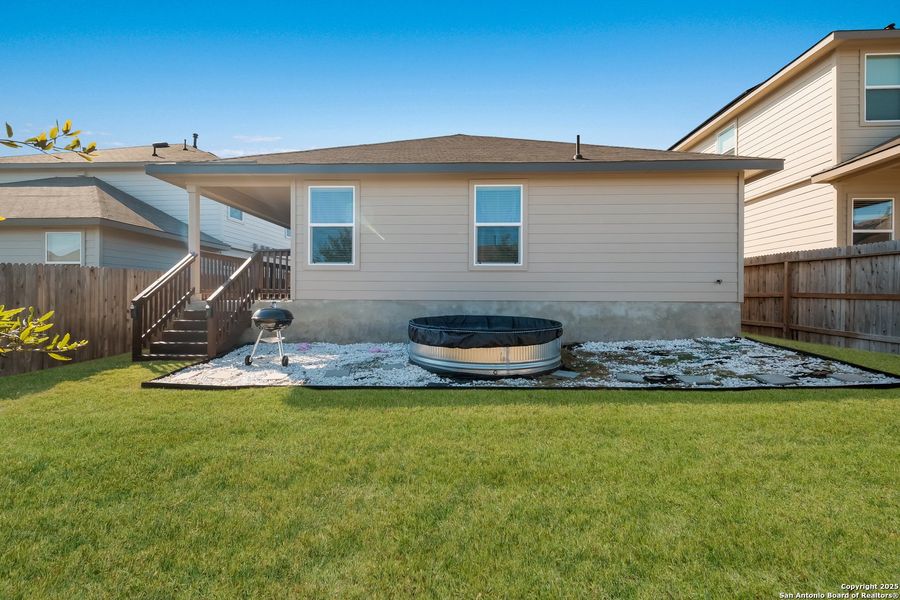 Exterior details and patio area of a home in Redbird Ranch, San Antonio (Image 25).