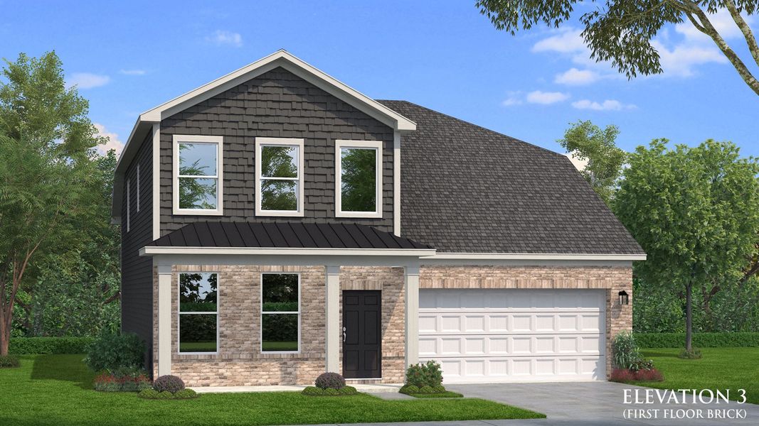 Representative exterior photo of a completed home built from the Lassiter by DRB Homes in Bellerose, Gibsonville, NC (Image 11). Representative exterior photo of a completed home built from the Lassiter by DRB Homes in Bellerose, Gibsonville, NC (Image 11).