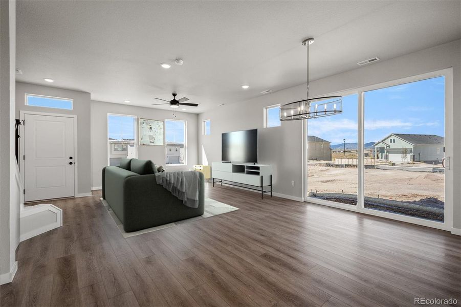 Furnished interior view inside a new home in Revel Crossing at Wolf Ranch – The Ascent Collection, Colorado Springs (Image 10).