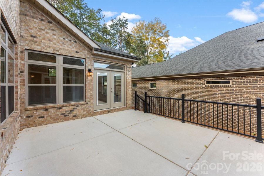 Exterior details and patio area of a home in The Courtyards on New Hope, Gastonia (Image 4). Exterior details and patio area of a home in The Courtyards on New Hope, Gastonia (Image 4).