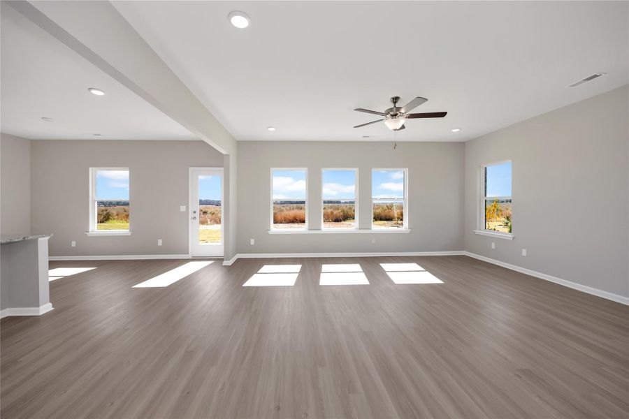 The Harrington- Family Room. Sample image for illustration; upgrades, options, and colors may vary. The Harrington- Family Room. Sample image for illustration; upgrades, options, and colors may vary.