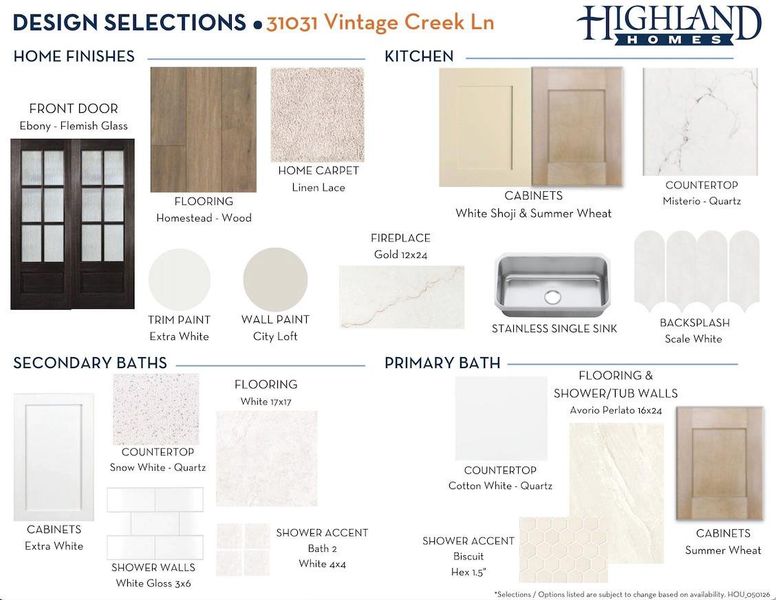 Sample of building materials used in homes in Cross Creek West, Fulshear (Image 17).