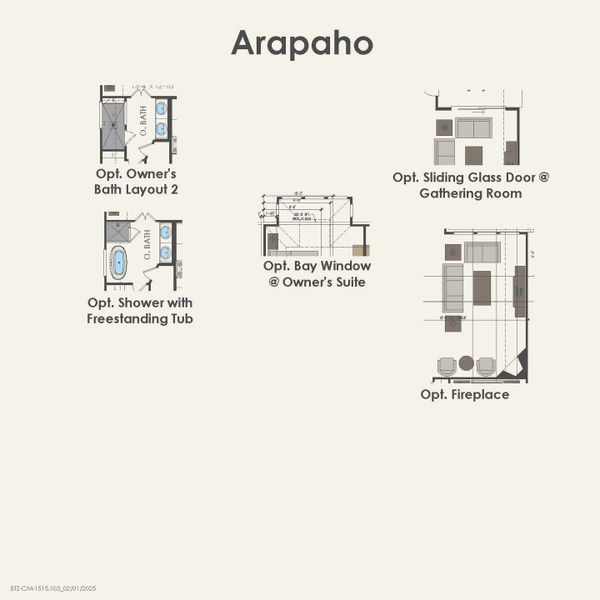 2D floor plan layout for the Arapaho by Pulte Homes in Ribbonwood, Aubrey, TX (Image 4).