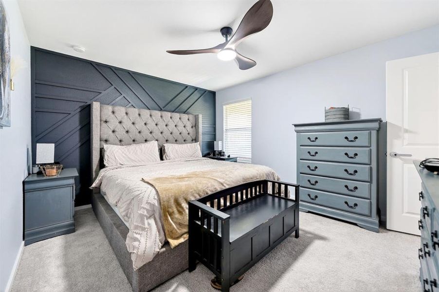 Accent wall featuring geometric paneling