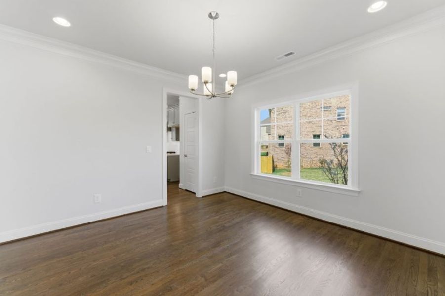 Representative unfurnished interior of a home built from the Fairfield Lux by Keystone Homes NC in Weybridge, Burlington (Image 29).