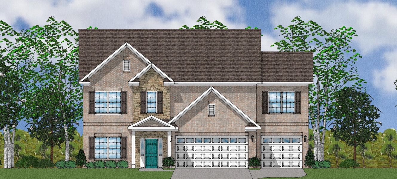 Representative exterior photo of a completed home built from the Seeley - Winsome Collection by Mungo Homes in Cadence, Greensboro, NC (Image 6).