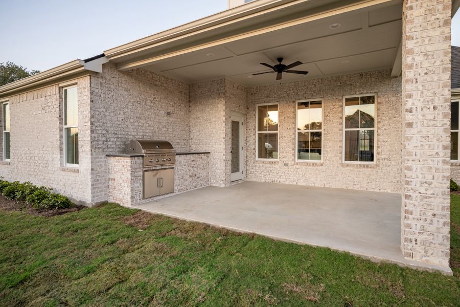 Exterior details and patio area of a home in Greens Prairie Reserve, College Station (Image 4). Exterior details and patio area of a home in Greens Prairie Reserve, College Station (Image 4).