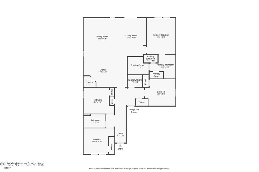 2D floor plan layout of this home in River Glen Express, Yulee, FL (Image 3).