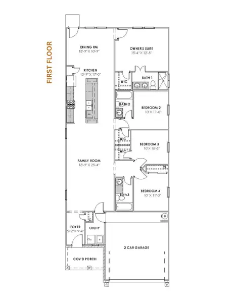 2D floor plan layout of this home in Glendale Lakes, Rosharon, TX (Image 3).