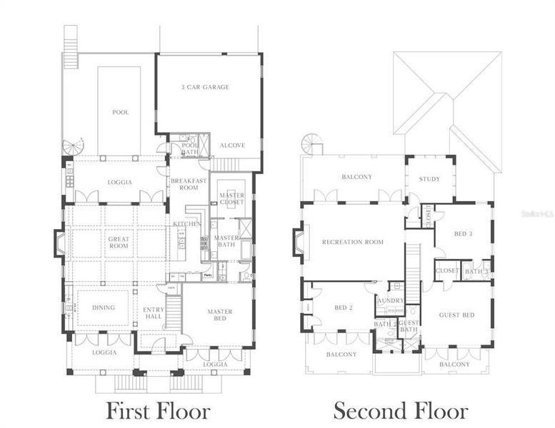 2D floor plan layout of this home in , St. Petersburg, FL (Image 1).