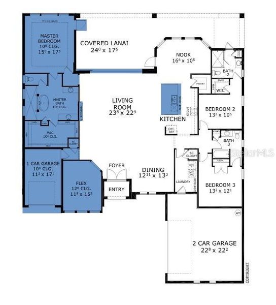 2D floor plan layout of this home in , Ormond Beach, FL (Image 3).