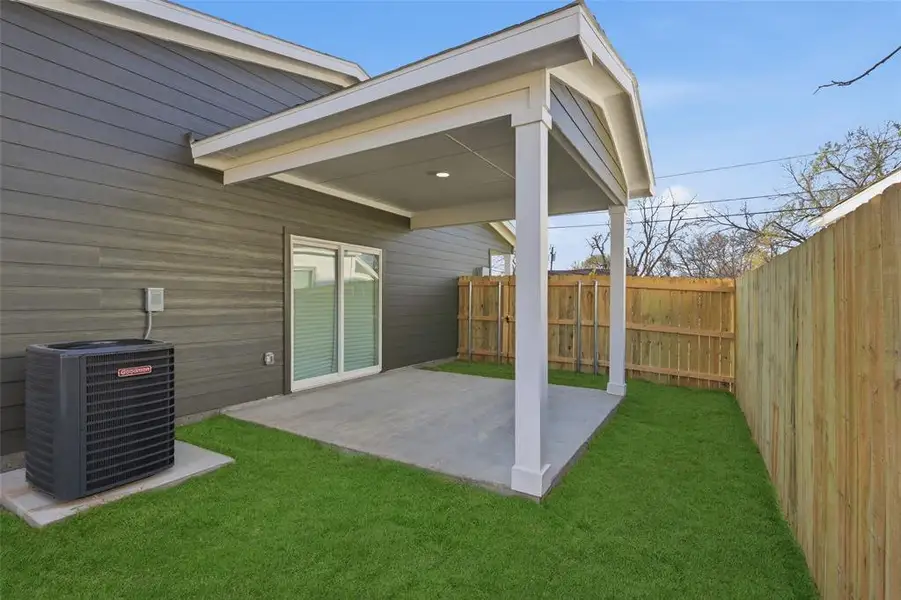 Exterior details and patio area of a home in , Dallas (Image 4). Exterior details and patio area of a home in , Dallas (Image 4).