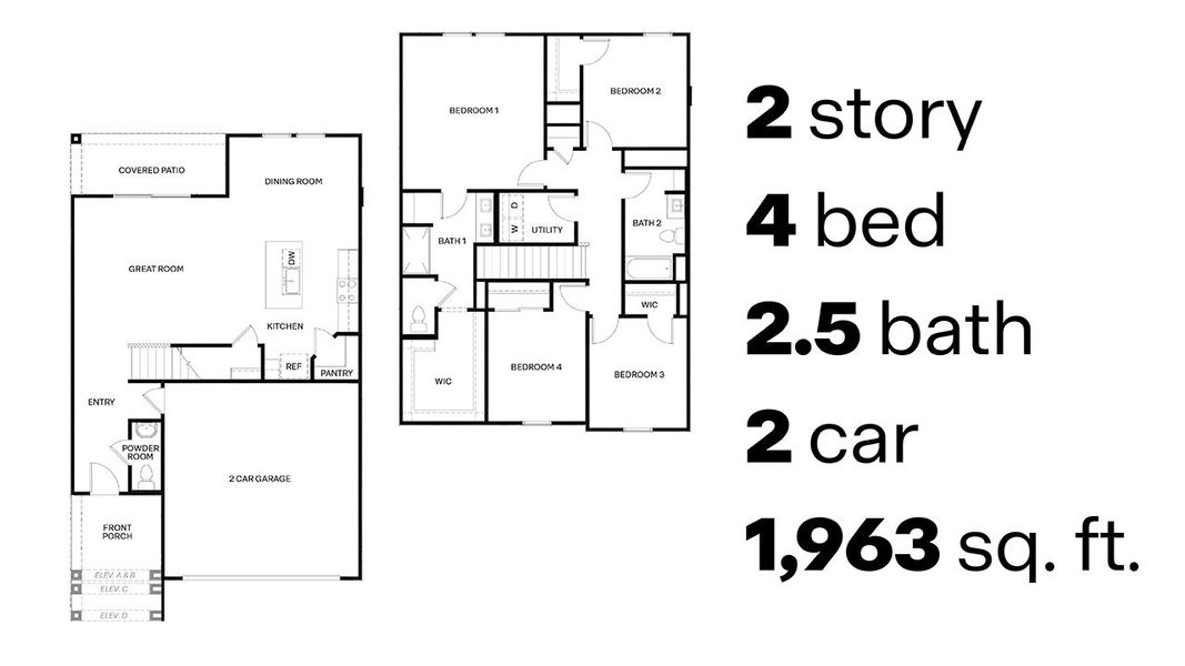 2D floor plan layout of this home in Blackhawk, Tucson, AZ (Image 2).