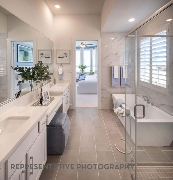 Furnished interior view inside a new home in Meridiana, Manvel (Image 12).