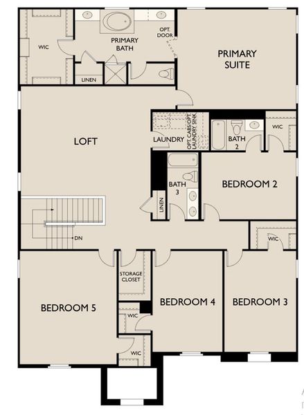 2D floor plan layout for the Diamond by Ashton Woods in Marquis at Madera, Queen Creek, AZ (Image 1).