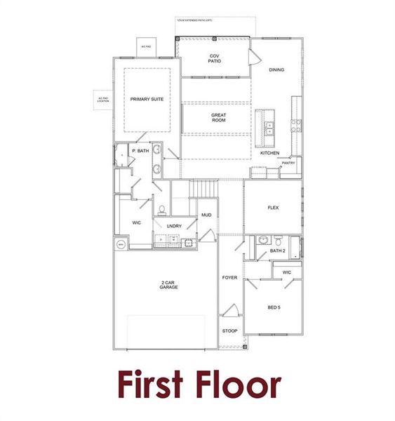 2D floor plan layout of this home in Rosewood Lake Preserve, Hoschton, GA (Image 6).