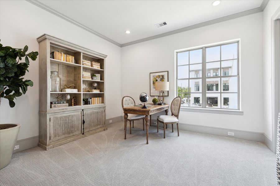 Second-floor Secondary Bedroom with walk-in closet, a perfect space for an office or guest room.