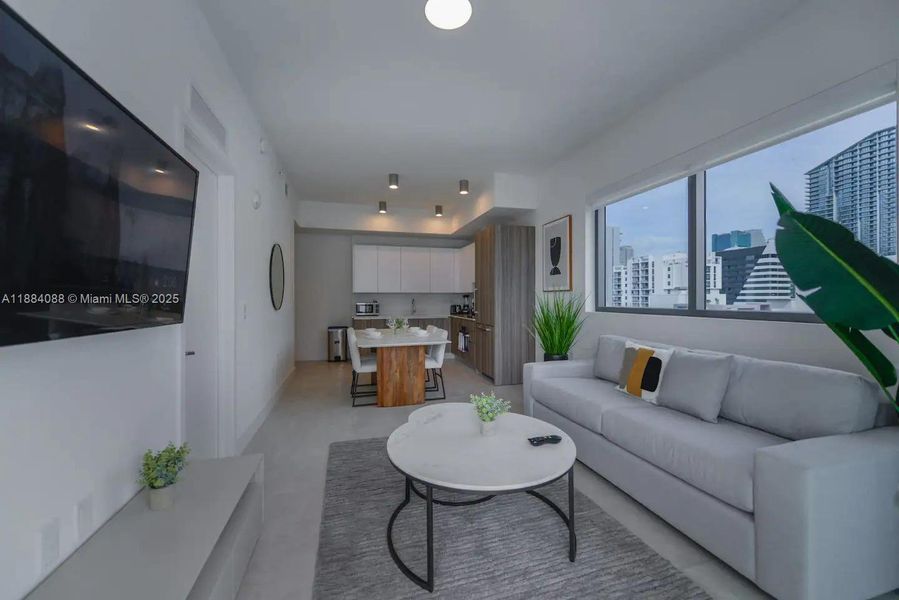 Furnished interior view inside a new home in Smart Brickell, Miami (Image 11).