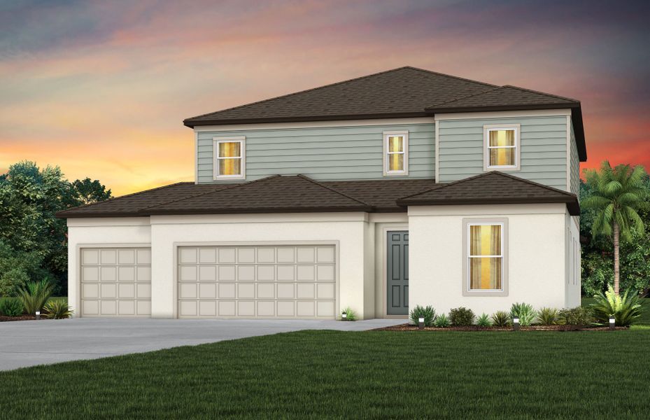 Representative exterior photo of a completed home built from the Serena 3-Car by Pulte Homes in Riversong, Parrish, FL (Image 19).