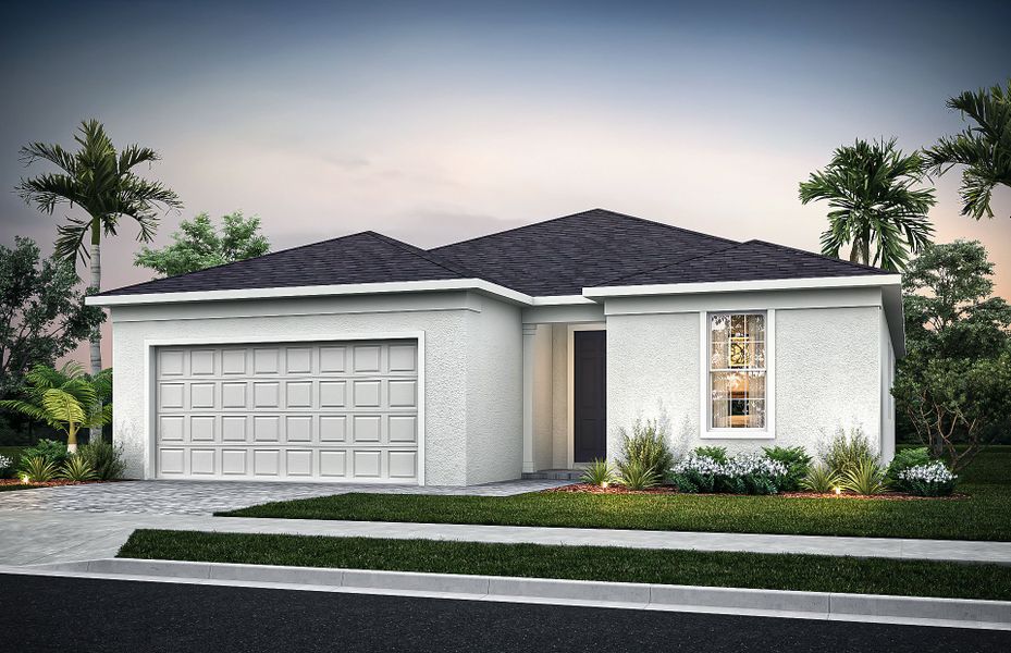 Representative exterior photo of a completed home built from the Mystique by DiVosta in Emerson Oaks, Vero Beach, FL (Image 21).