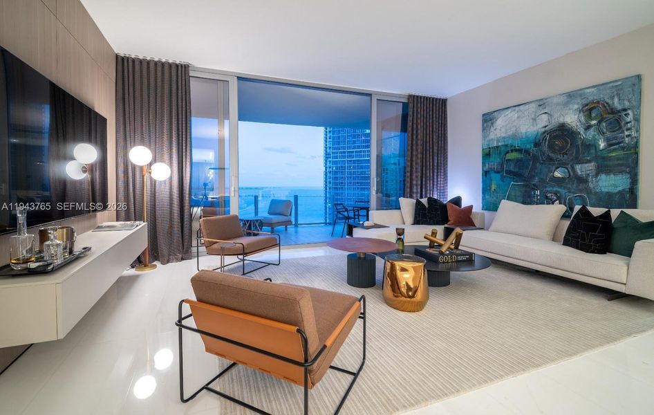 Furnished interior view inside a new home in , Miami (Image 47).