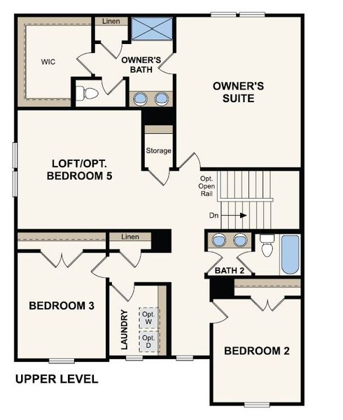 2D floor plan layout for the Atlas by Century Communities in Walker Grove, McDonough, GA (Image 4).