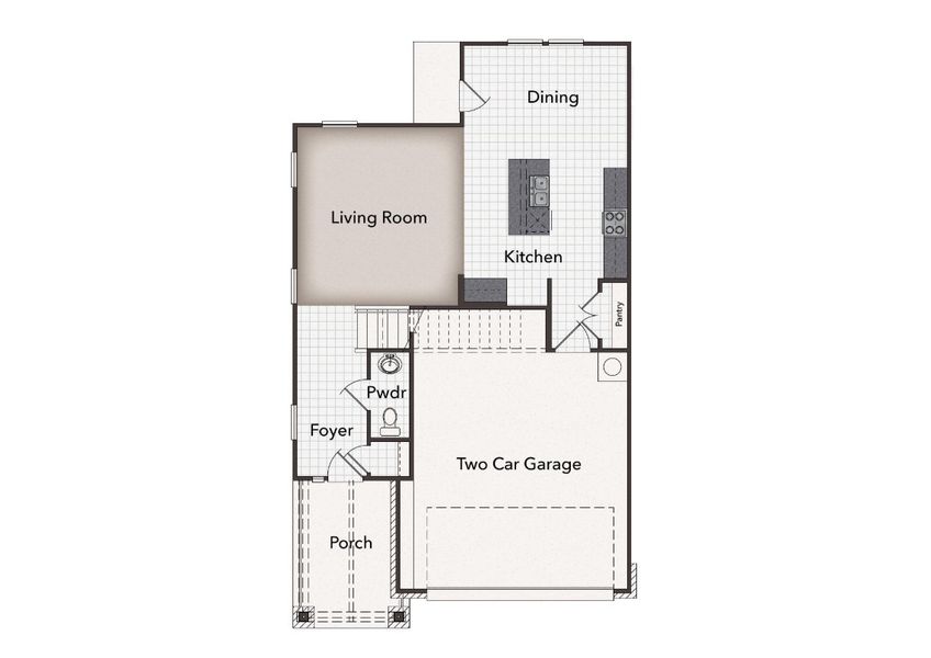2D floor plan layout for the Azalea 1782 by Brohn Homes in Azalea, Pattison, TX (Image 3).