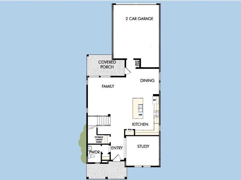 2D floor plan layout for the The Hewlett by David Weekley Homes in Two Step Farm 42', Montgomery, TX (Image 4).