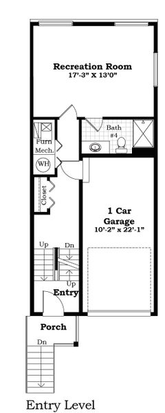 2D floor plan layout for the The Keswick End Townhome (End Walk-Out) by Norfolk Homes in Bristol Ridge Townhomes, Ann Arbor, MI (Image 5).