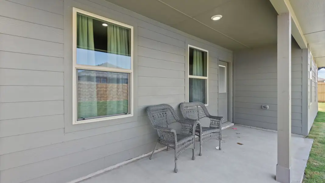 Exterior details and patio area of a home in Homestead at Parks Bell Ranch, Odessa (Image 3).