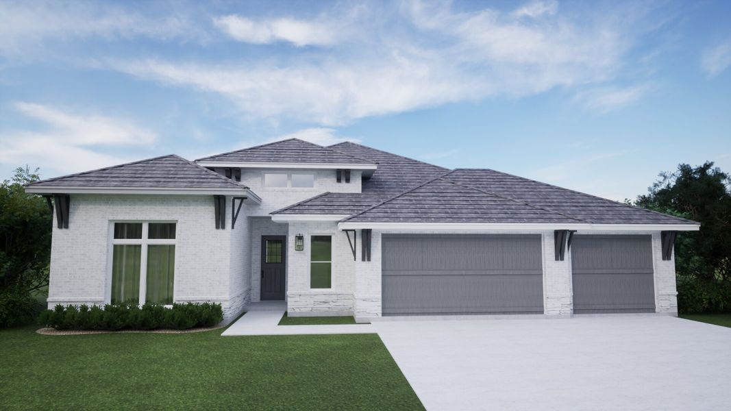 Representative exterior photo of a completed home built from the The Conroe by Kenmark Homes in LeTara, Haslet, TX (Image 2).