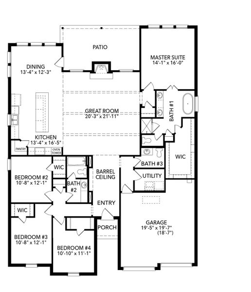 2D floor plan layout of this home in Timberbrook, Justin, TX (Image 5).