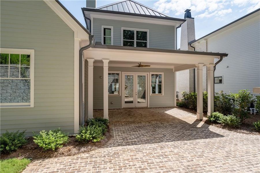 Front exterior of a new home in Vickery, Cumming, GA, highlighting curb appeal (Image 24).