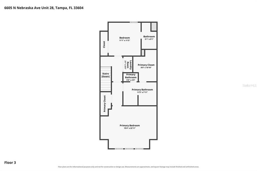 2D floor plan layout of this home in Apex at Seminole Heights, Tampa, FL (Image 22).
