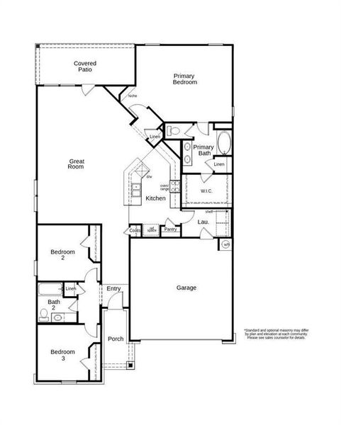 This plan features 3 bedrooms, 2 full baths and over 1,700 square feet of living space.