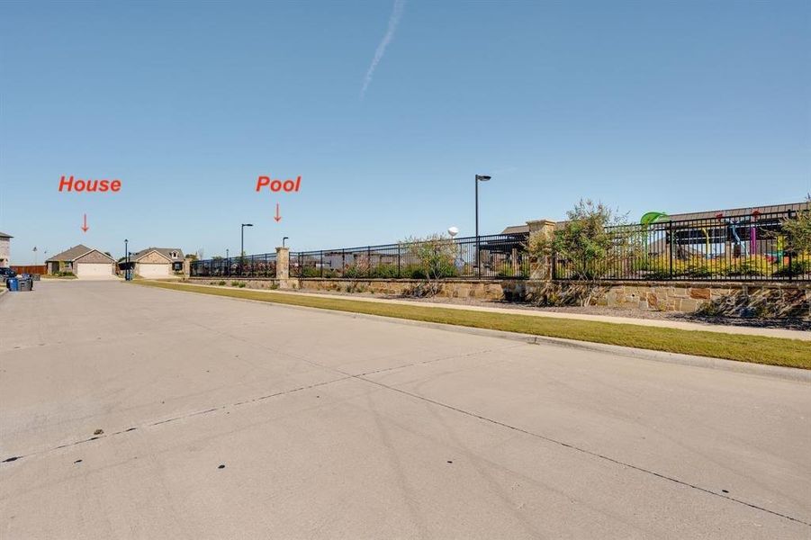 View of concrete road with curbs View of concrete road with curbs