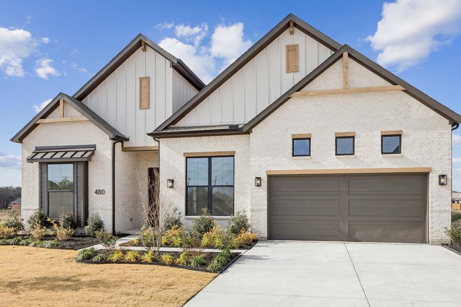 Representative exterior photo of a completed home built from the Augusta by Sandlin Homes in Trinity Estates, Benbrook, TX (Image 20).