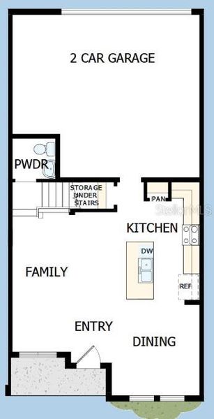 2D floor plan layout of this home in Emerald Landing at Waterside at Lakewood Ranch – Towns, Sarasota, FL (Image 5).