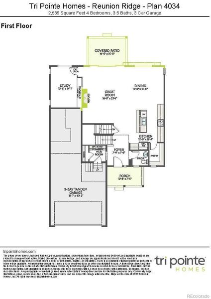 2D floor plan layout of this home in Reunion Ridge, Commerce City, CO (Image 3).