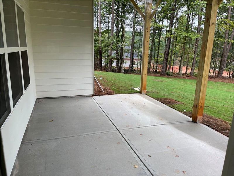Exterior details and patio area of a home in The Fields of Walnut Creek, Pendergrass (Image 3). Exterior details and patio area of a home in The Fields of Walnut Creek, Pendergrass (Image 3).