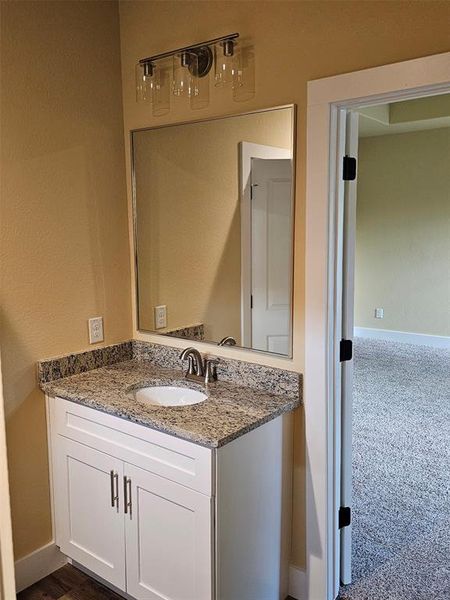 Bathroom featuring vanity