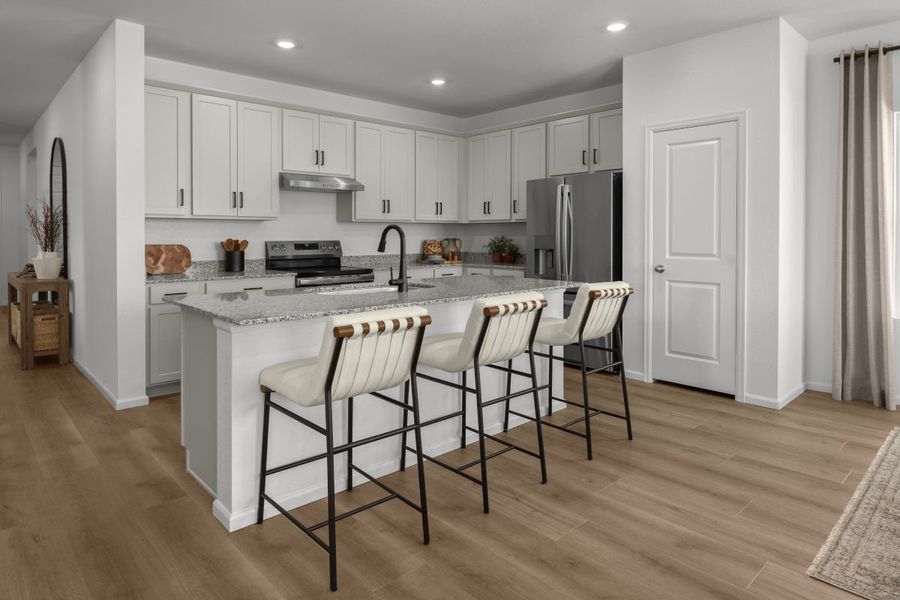Representative furnished interior of a home built from the 1818 Modeled by KB Home in Brighton Crossings, Brighton (Image 9).
