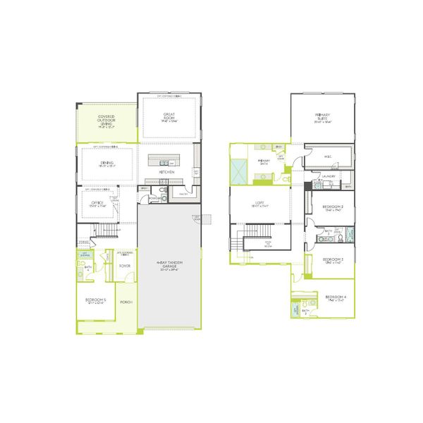 2D floor plan layout of this home in Soleo, San Tan Valley, AZ (Image 4).