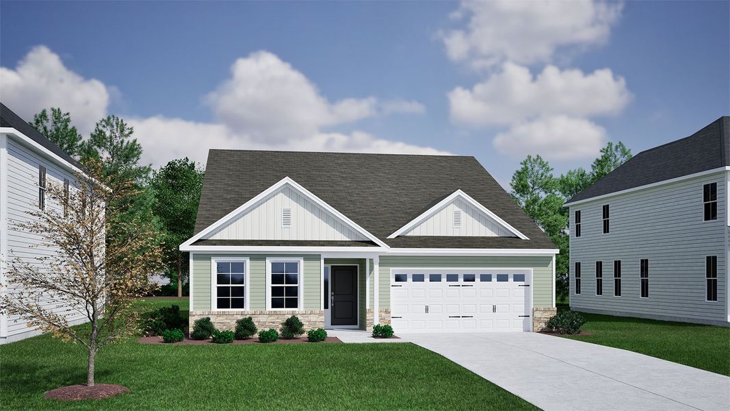 Representative exterior photo of a completed home built from the Decatur - Genesis Value Collection by Mungo Homes in Rich Square, Ash, NC (Image 12).