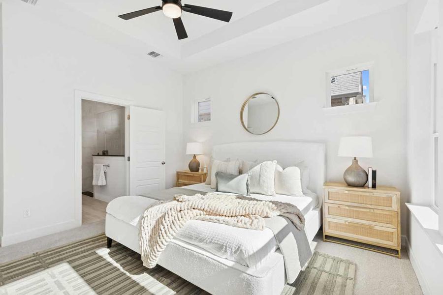 Representative furnished interior of a home built from the The Cleveland by David Weekley Homes in South Brook, Leander (Image 4).